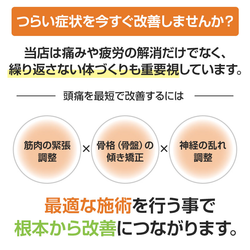 つらい症状を今すぐ改善しませんか?